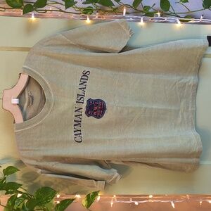 Woman's Basix Cayman Islands Dive Wear Sun Bleached Sage Box Tee L